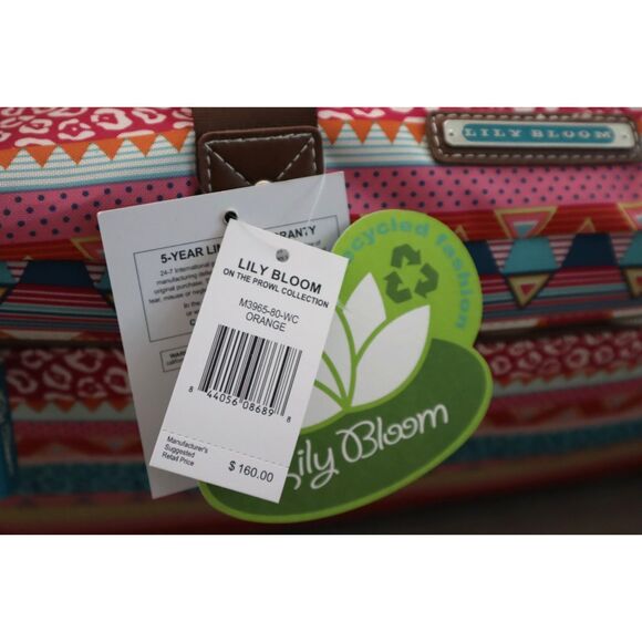 Lily Bloom M3965-80-WC Orange Multi On The Prowl 20" Rolling Duffle Bag - Picture 5 of 14